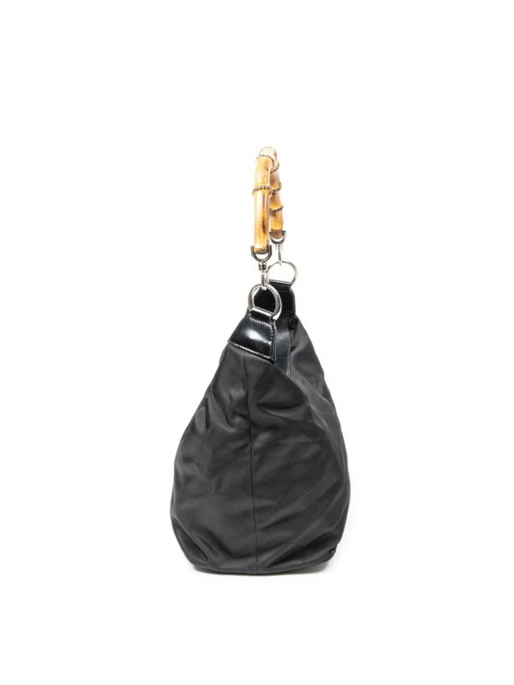 Gucci Bamboo Hobo Black Nylon Canvas